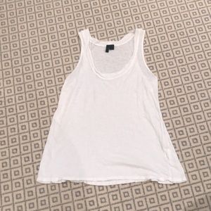 Fresh white tank with fun detail on collar